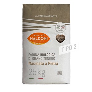 FARINA MACINATA PIETRA TIPO 2 BIO KG 25 NALDONI